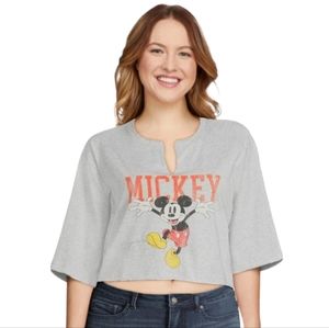 Sporty Mickey Mouse Graphic Crop Tee